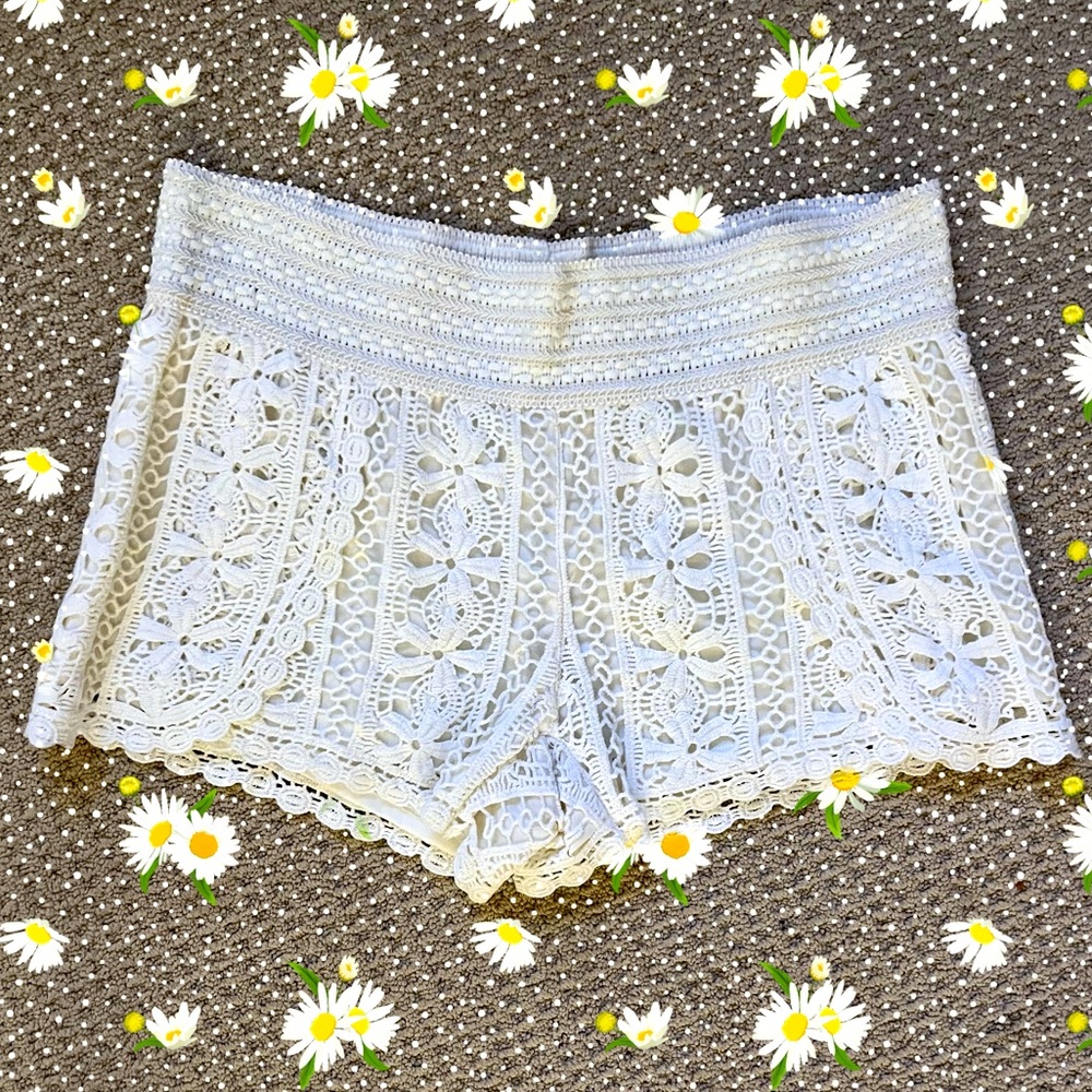 Rewind Lace Crocheted Shorts